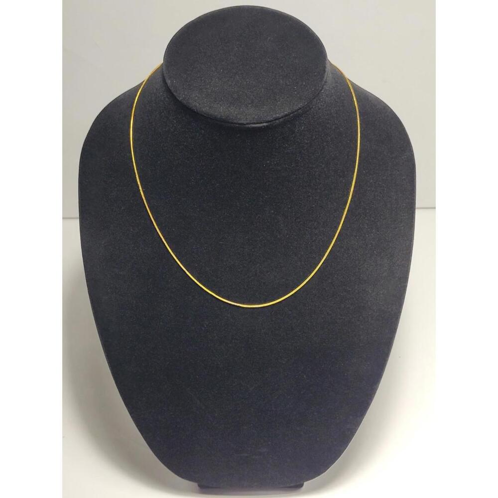 Vintage 18KGP Herringbone Chainlink Snake Chain Necklace Costume Fashion Jewelry